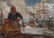Eugeen Van Mieghem Women of the docks USA oil painting artist